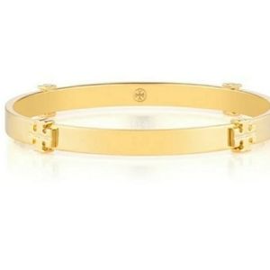 TORY BURCH LOGO BANGLE TONE GOLD